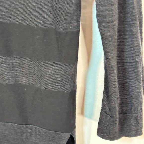 Theory linen blend‎ semi sheer striped top woman’s S GUC neutral capsule - Picture 9 of 11